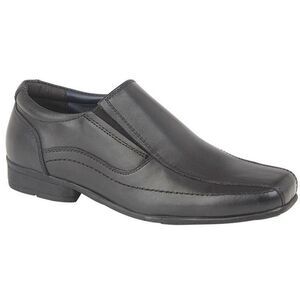 Roamers Childrens/Boys Leather Twin Gusset School Shoes / Black